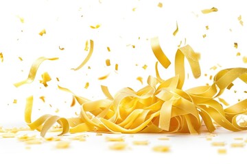 Poster - A plate of pasta on a white background