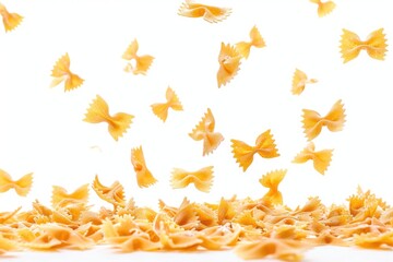 Poster - Aerial shot of various types of pasta suspended in mid-air