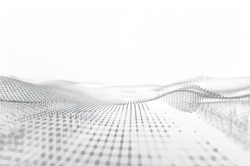 Poster - A monochromatic image of a wavy pattern made up of small dots