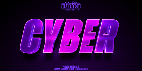 Cyber editable text effect, customizable digital and futuristic 3d font style