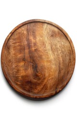 Wall Mural - A simple, empty wooden plate placed on a clean white surface