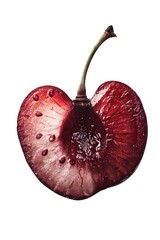 Poster - Close-up shot of a piece of fruit with water droplets glistening on its surface