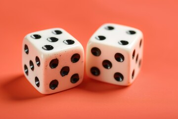 A pair of white dice with black spots