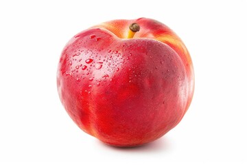 Wall Mural - A juicy red apple with water droplets glistening on its surface, perfect for still life photography or food related illustrations