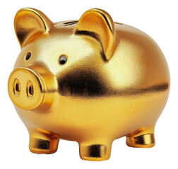 PNG Golden piggy bank for savings