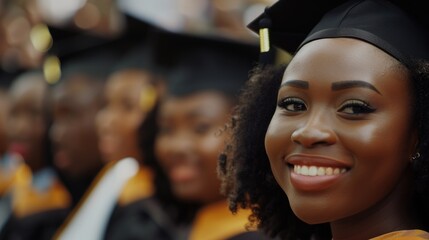 A woman in graduation attire