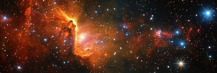 Wall Mural - a breathtaking view of a vibrant starscape, featuring stunning nebulae and galaxies. this image evok