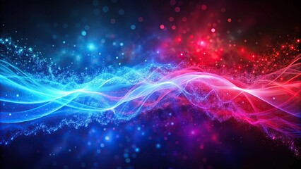 Abstract wallpaper background with flowing red aura and blue purple particles