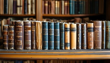 Timeless library of vintage literature on antique shelves, inviting exploration of knowledge and the art of learning in a scholarly sanctuary