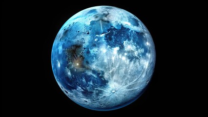 close-up of neptune's full moon with high detail, no shadows