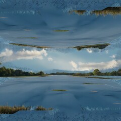 Wall Mural - Top view of empty dotted blue paper texture, panoramic shot