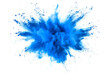© Саша Силенко - explosion of dry blue paints on a transparent background. cloud and paint particles. Holi paint