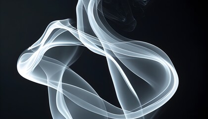 Enchanting white smoke waves gracefully dance against a dark backdrop, evoking an ethereal atmosphere ideal for infusing magic into design endeavors