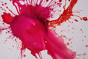 Wall Mural - Bold Crimson Watercolor Texture and Pigment Splash on Canvas