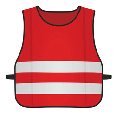 Wall Mural - Red reflective vest. vector illustration