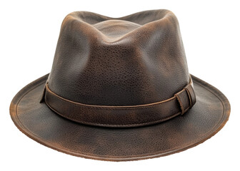 PNG Classic brown fedora hat on a white background