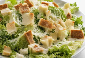 Wall Mural - Caesar salad isolated on white background