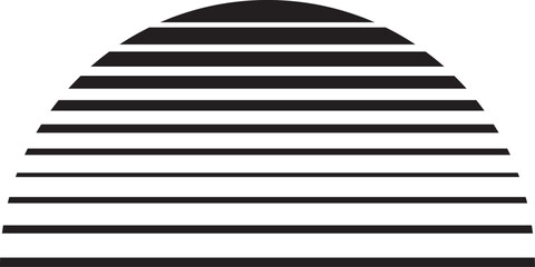 Sunset or Sunrise line art vector