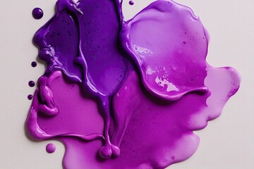 Wall Mural - Vibrant Purple Watercolor Smear Texture on Isolated Canvas Background