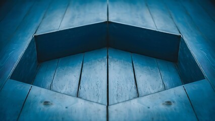 Close up view of empty blue wooden surface