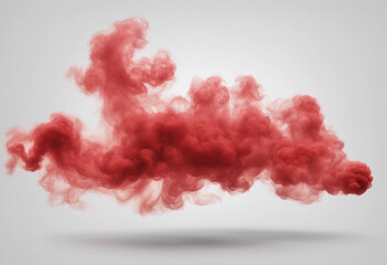 Wall Mural - realistic red smoke isolated on white background