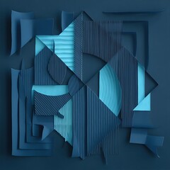 Dark blue geometric paper background