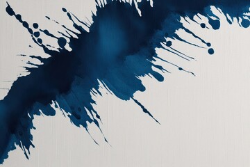 Wall Mural - Indigo Ink Blot on Smooth Canvas with Calming Texture