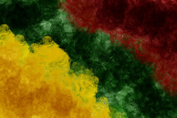 watercolor red, yellow and green stripes on white background, concept of black history month and jun