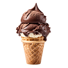 ice cream with chocolate isolated on a  transparent  background