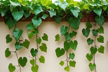 Wall Mural - Tropical Vine Green Grape Ivy Plant with Cascading Leaves for Beautiful Border Decor