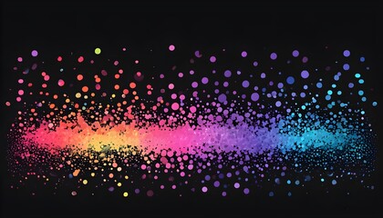 Vibrant Abstract Vector Dots on a Bold Black Background