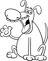 Wall Mural - funny cartoon dog animal character coloring page