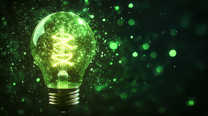 Green light bulb of future eco-energy