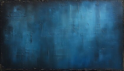 Canvas Print - abstract dark blue grungy background with textured black stains and a blank canvas feel