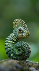 Canvas Print - Green Chameleon Close Up: Nature's Master of Disguise