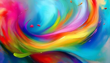 Wall Mural - Dynamic Abstract Expression of Colorful Motion in a Virtual Landscape