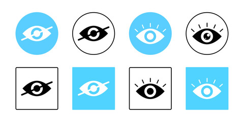 eye incognito icon set eyesight vision sign symbol icons collection lens view watch vector buttons s