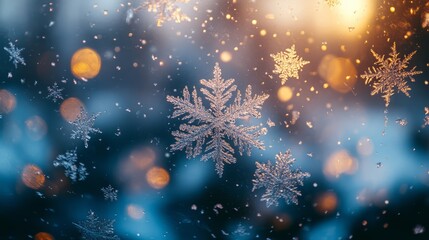 Glittering texture of Christmas snow spray on a window, with delicate, frosty patterns adding a festive touch. 4K hyperrealistic photo.