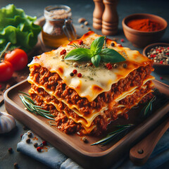 juicy bolognese lasagna with cheese au gratin