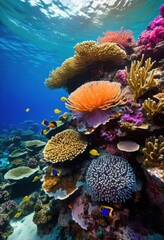 colorful coral reefs filled diverse marine life vibrant underwater ecosystems, ocean, fish, sea, fauna, flora, biodiversity, habitat, tropical, aquatic