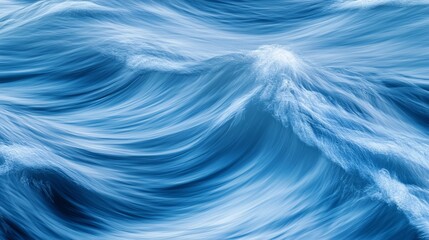 Wall Mural - macro blue wave pattern in a river with motion blur