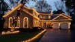 © progressman - a house with Christmas lights on the front of it