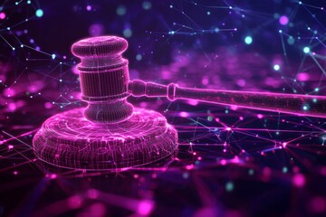 an example of the intersection between law and technology is a legal gavel covered in stock.