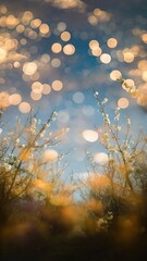 Wall Mural - Spring sky with sunlight natural bokeh background