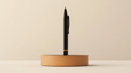 a modern pen holder with a sleek design and a weighted base for stability