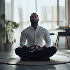 peaceful meditation in a modern space