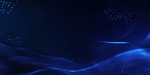 Creative digital blue wallpaper. Technology, innovation and landing page concept. 3D Rendering.