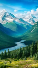 Wall Mural - Mountains landscape. Beauty nature background