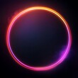 © atar - Neon Circle Abstract Background with Bright Glowing Lines and Empty Space for Text