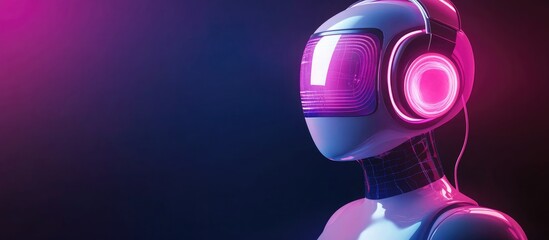 Wall Mural - futuristic illustration of artificial intelligence communication featuring a chatbot powered by adva